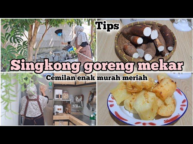 BIKIN SINGKONG MEKAR KULIT MERAH CEMILAN ENAK MURAH DI HARI WEEKEND #niahermanto #irt #dailyvlog