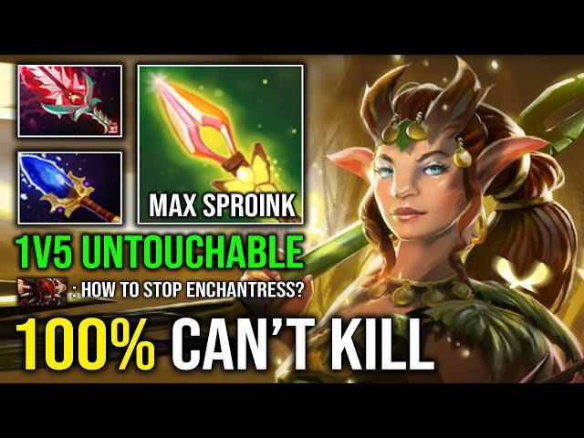 100% CAN'T KILL 1v5 Untouchable Max Sproink Range 100% Pure Impetus Offlane Enchantress Dota 2