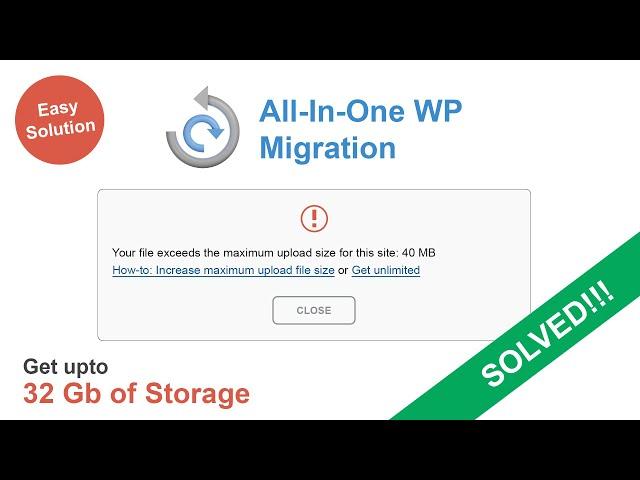 All in one Wp Migration plugin fix 40 mb limit in wordpress | How to increase import limit