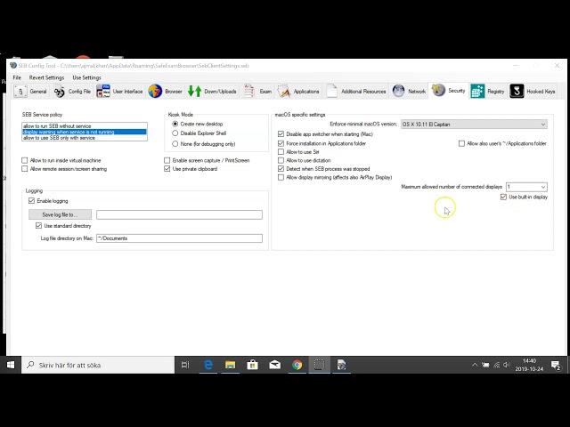 Safe Exam Browser Tutorial for configuration