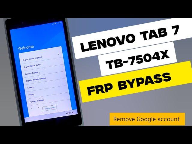 Lenovo Tab 7 (TB-7504x) FRP bypass without PC | FRP bypass Lenovo Fab 7 remove Google Account.