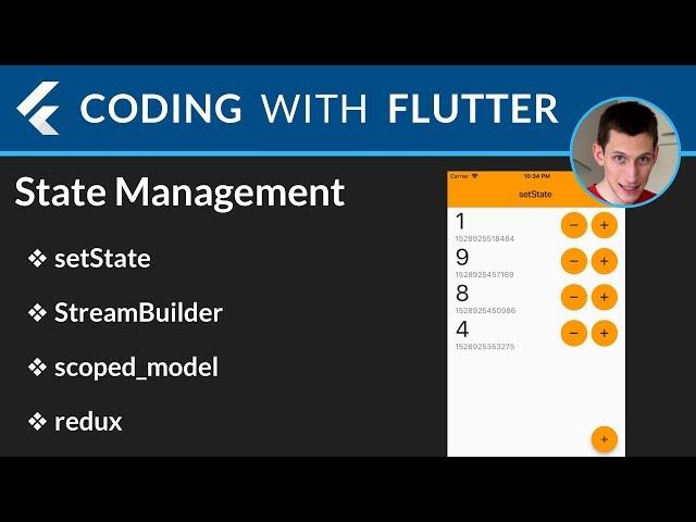 Flutter State Management: setState, StreamBuilder, Scoped Model, Redux