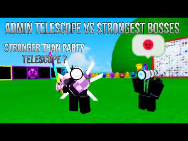 admin telescope vs strongest bosses - super box siege defense roblox