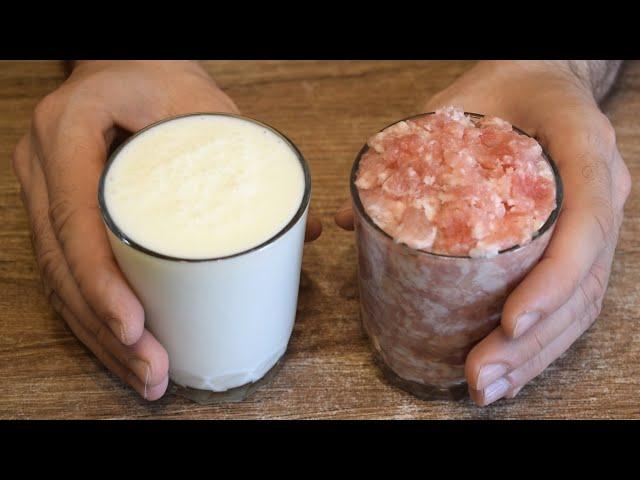 A glass of kefir and minced meat! I cook instead of cutlets quickly and simply