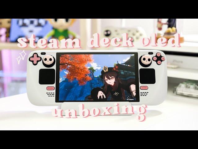 unboxing steam deck OLED 1TB | genshin on steam os + accessories 