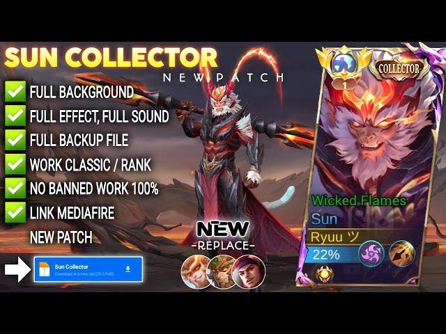 NEW!! Script Skin Sun Collector - Wicked Flames No Password | Full Effect Voice | Patch Terbaru