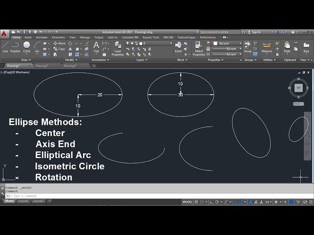 AutoCAD Ellipse Command Tutorial Complete | Center, Elliptical Arc, Isometric Circle, Rotation