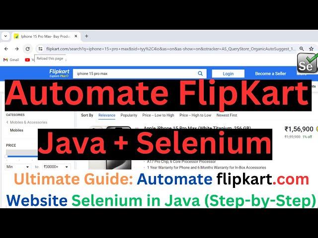 Automate Flipkart E-commerce website Using SELENIUM WEBDRIVER || JAVA + SELENIUM  #flipkart #amazon