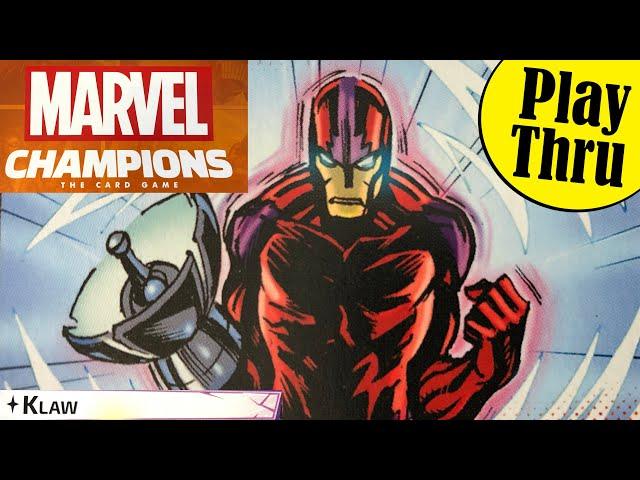 How to Play MARVEL CHAMPIONS the Card Game - Taking on Klaw with Black Panther and Spider-Man