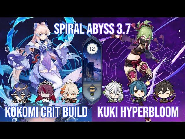 『4k UHD』C0 Kokomi Crit Build and C6 Kuki Hyperbloom - Genshin Impact Abyss 3.7 Floor 12 36 Stars