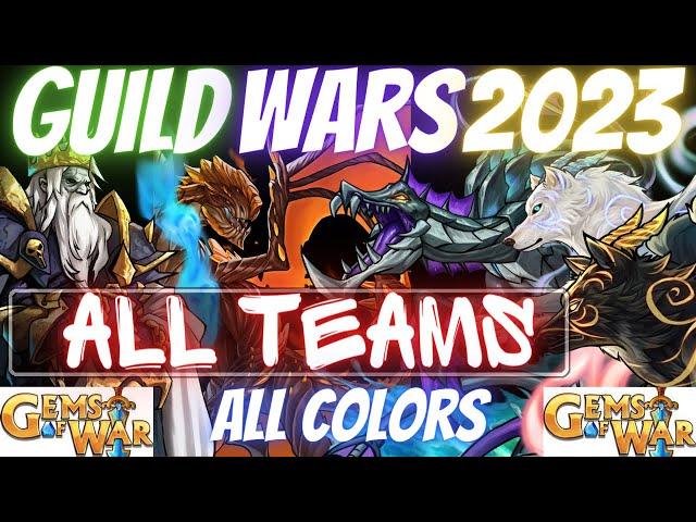 Gems of War GUILD WARS ALL TEAMS ALL COLORS 2023 | Undeafeted Red Team All Updated Bracket 1-3 rdy