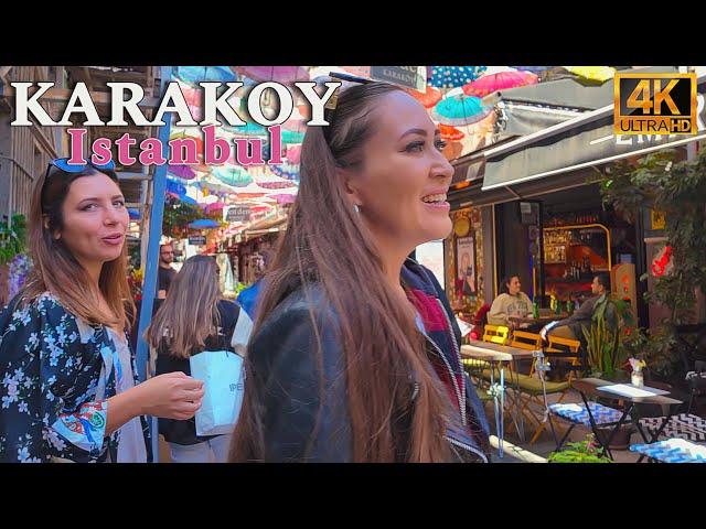 Istanbul Turkiye City Center 4K Walking Tour Karakoy Cafes