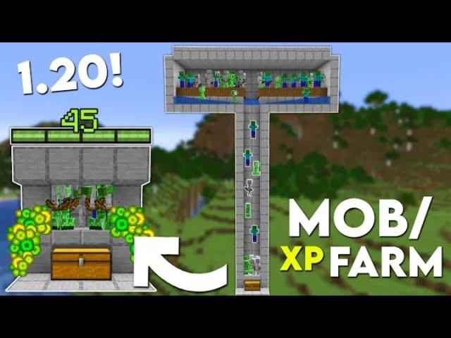 EASIEST MOB & XP FARM For 1.20.1+ Minecraft Bedrock ( NO SPAWNER ) Minecraft pe mob xp farm