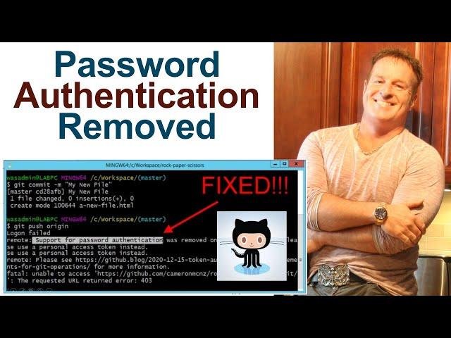 Fix GitHub's 'support for password authentication was removed' error fast