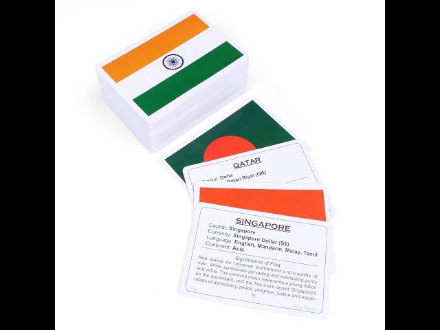 World Flags Flash Cards For Kids