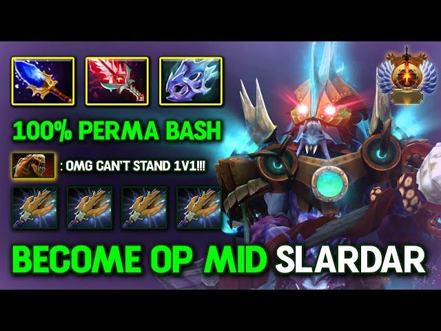 TRULY BECOME OP MID Slardar Aghs Scepter + Bloodthorn Build 100% Perma Bash Fish 7.37c DotA 2