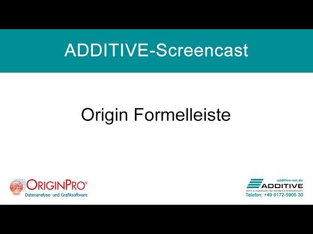 OriginLab OriginPro® 2021: Formelleiste