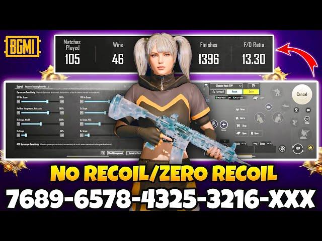 BGMI BEST SENSITIVITY SETTINGS | BGMI SENSITIVITY CODE TODAY | BGMI ZERO RECOIL SENSITIVITY CODE.