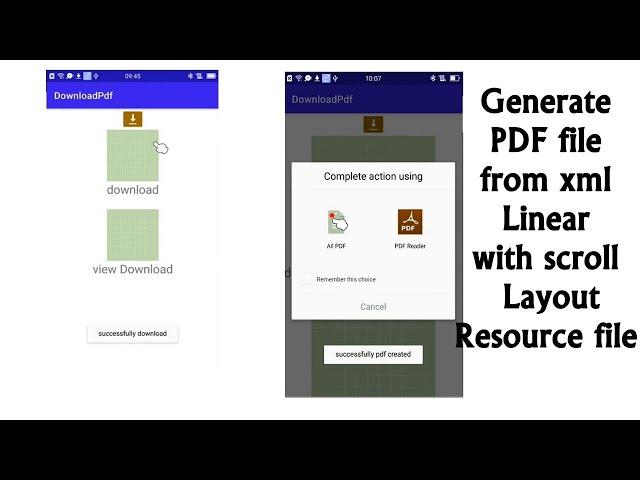 Android studio | How to generate pdf file from xml linear layout with scroll view