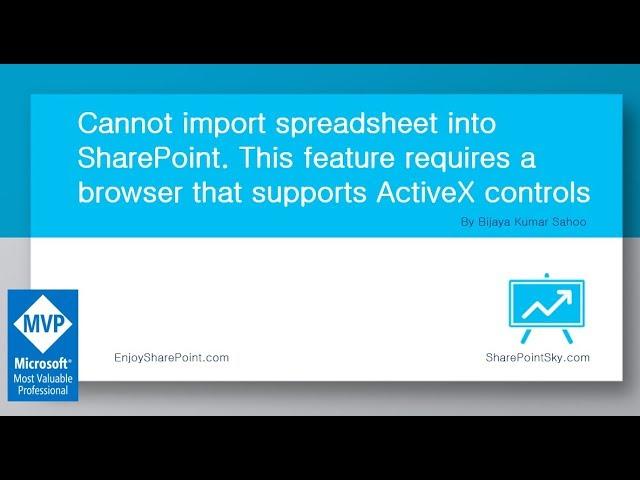 Cannot import spreadsheet into SharePoint Online