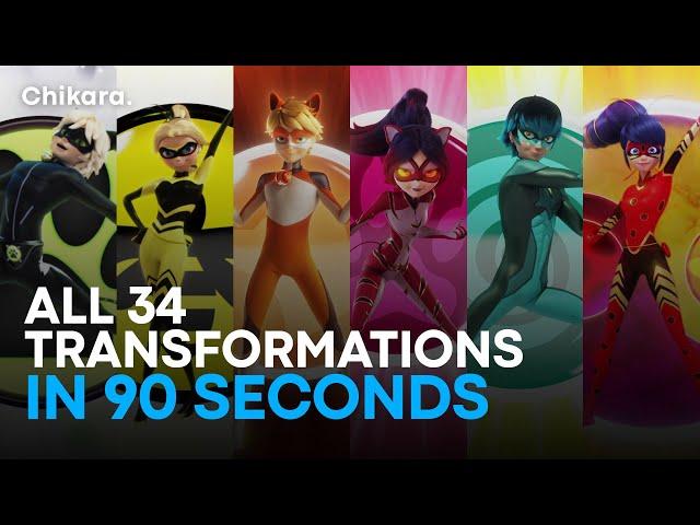 ALL TRANSFORMATION sequences from MIRACULOUS LADYBUG | FANMADE | Season 1 to Season 4