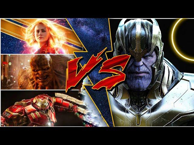 Can Abomination, Captain Marvel, Hulkbuster Defeat Thanos without infinity Gauntlet (SUPERBATTLE)