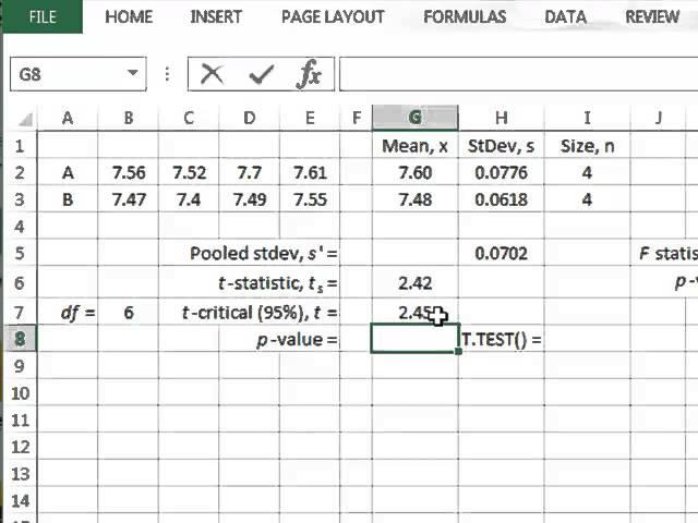 Two sample t-test and F-test