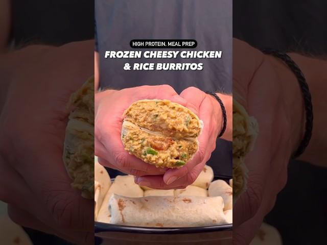 Macro-Friendly, High Protein Cheesy Chicken & Rice Burritos #shorts