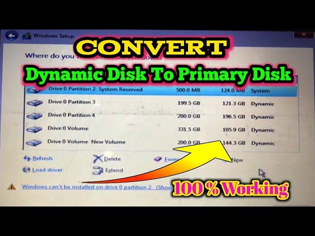 Convert Dynamic Disk To Primary Disk,Convert Dynamic Disk to Basic Disk,Dynamic to Primary Partition