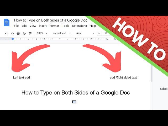 How to Type on Both Sides of a Google Doc - (on the same line)