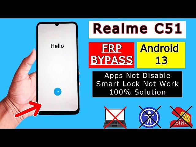 Realme C51 FRP Bypass Android 13Without PC | Pattern Lock Not Setup | Google Account Bypass 2024