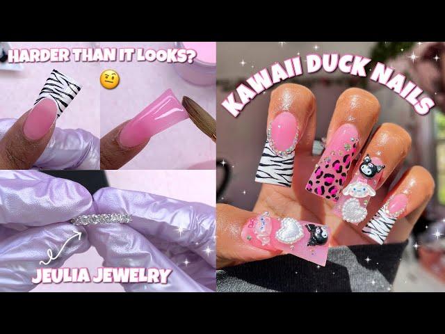 I TRIED DUCK NAILS FOR THE FIRST TIME  2CUTE NAILS ACRYLIC | Jeuila Jewelry