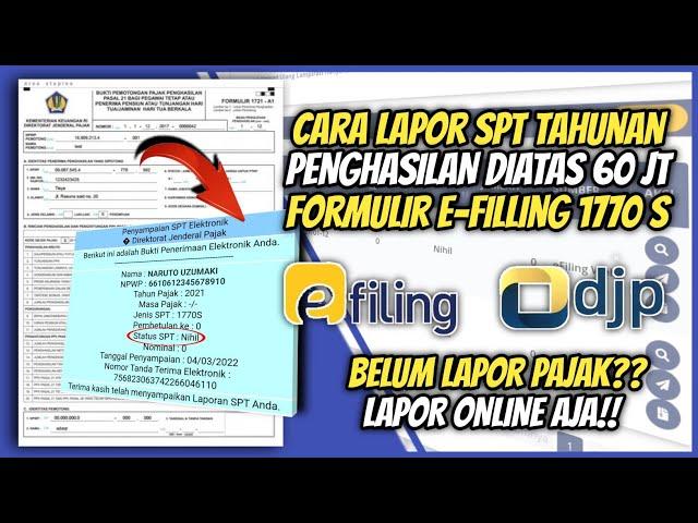 TERBARU!! Cara lapor pajak SPT tahunan online || Penghasilan di atas 60 JT