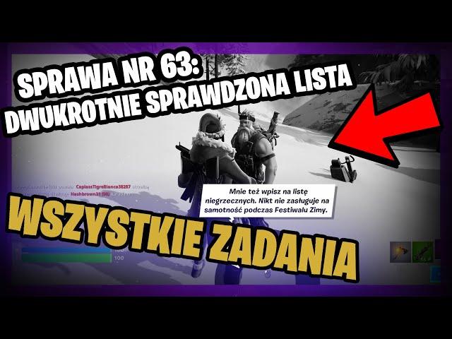 Jak wykonać: Sprawa nr 63: Dwukrotnie sprawdzona lista? Fortnite Sezon 1 Rozdziału 6