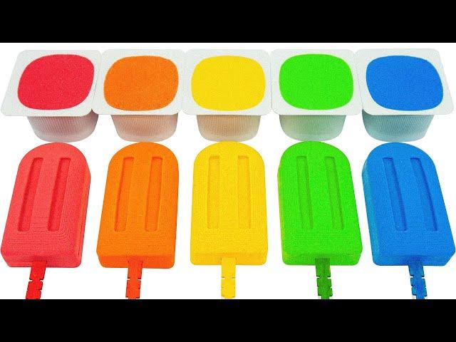 Satisfying Video l How To Make Kinetic Sand Rainbow Ice Cream With Color Box Cutting ASMR | By Sunny