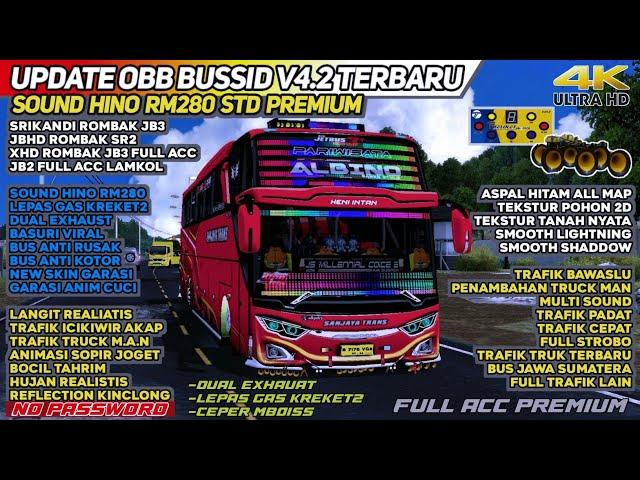 OBB BUSSID V4.2 TERBARU SOUND HINO RM280 STD PREMIUM - GRAFIK HD SMOOTH | BUSSID