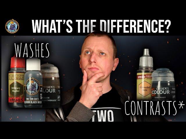 The difference between washes & contrast type paints.  Your questions answered.