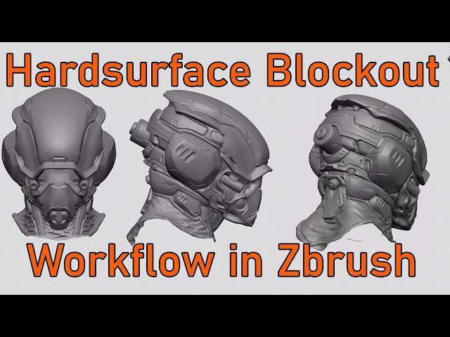 Hardsurface Blockout workflow in Zbrush by Sina Pahlevani (easy and fast! )