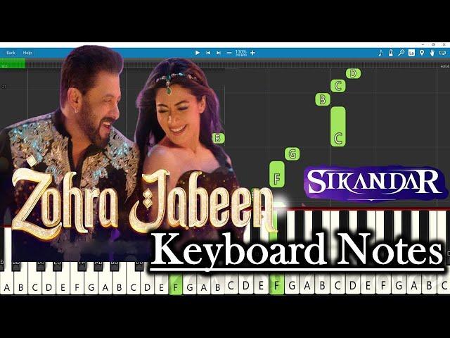 Zohra Jabeen Song Keyboard Notes | Pritam | Salman Khan | Sikandar