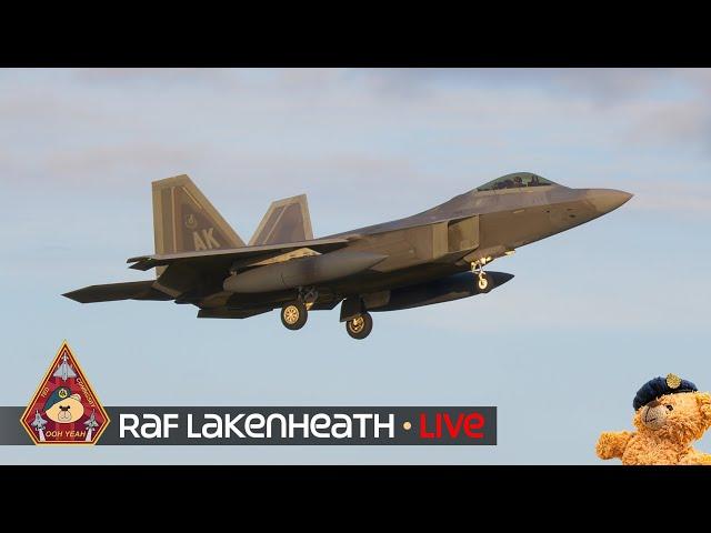 LIVE MASS TAKE OFF US AIR FORCE F-22 RAPTOR, F-16, F-15 & F-35 ACTION • 48FW RAF LAKENHEATH 08.08.24