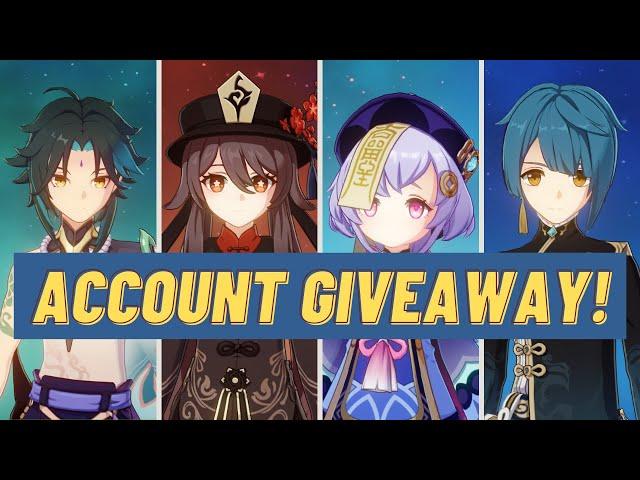 Genshin Impact Account Giveaway | Xiao, Hu Tao, Qiqi, Xingqiu and more