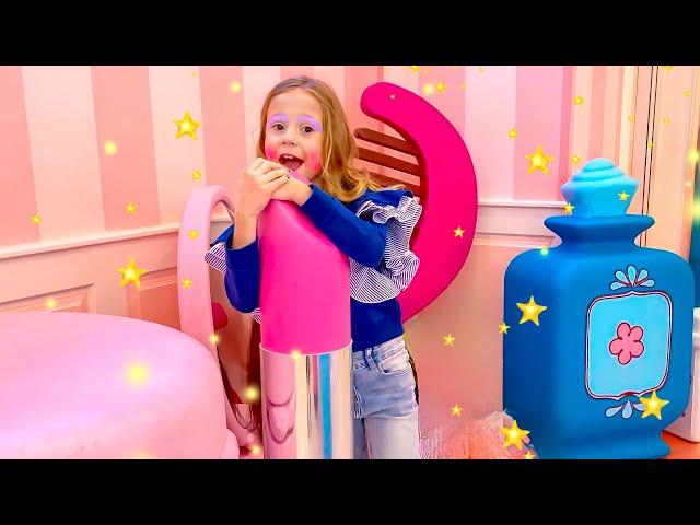 Nastya y la herramienta de maquillaje gigante. Historia divertida para niños