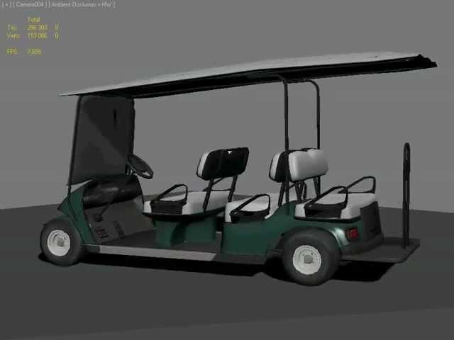 3d model Golfcar turnable real time model