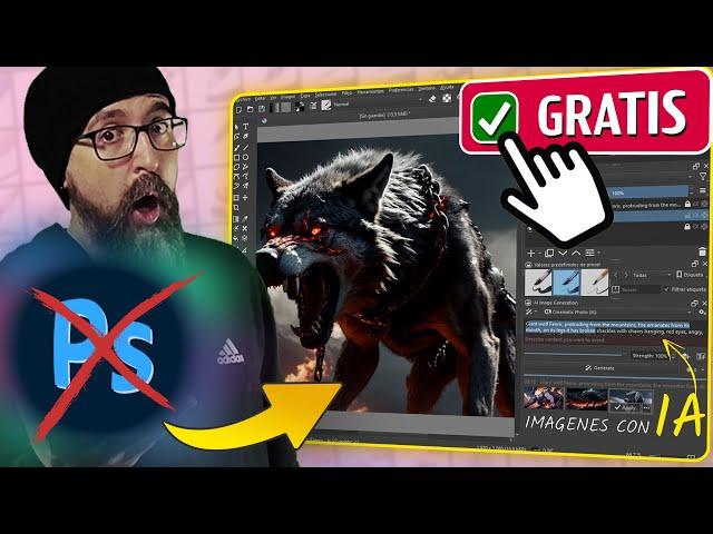 ¿El FIN de PHOTOSHOP?  Prueba esta NUEVA IA Gratis para Crear y Editar Imágenes | Tutorial Krita AI