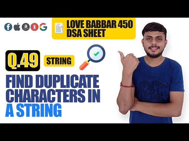 Find Duplicate Characters in a String | Love Babbar DSA Sheet Q49 | String