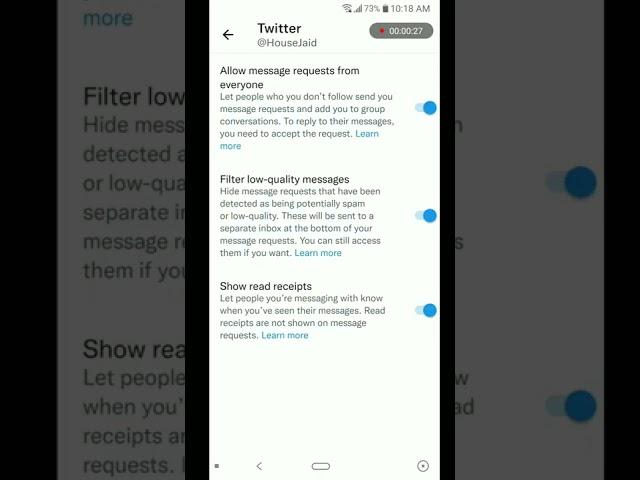 How to Disable Direct message Option on Twitter