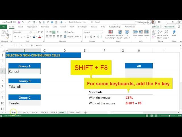 Select Non Contiguous Cells