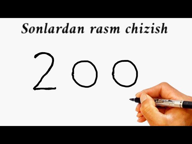 200 Sonidan mushuk rasmini chizish .