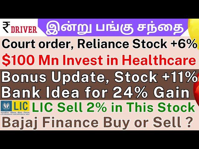 Bajaj Finance | Tamil share market news | RELIANCE Infra | PB Fintech | Federal Bank | Max Estates