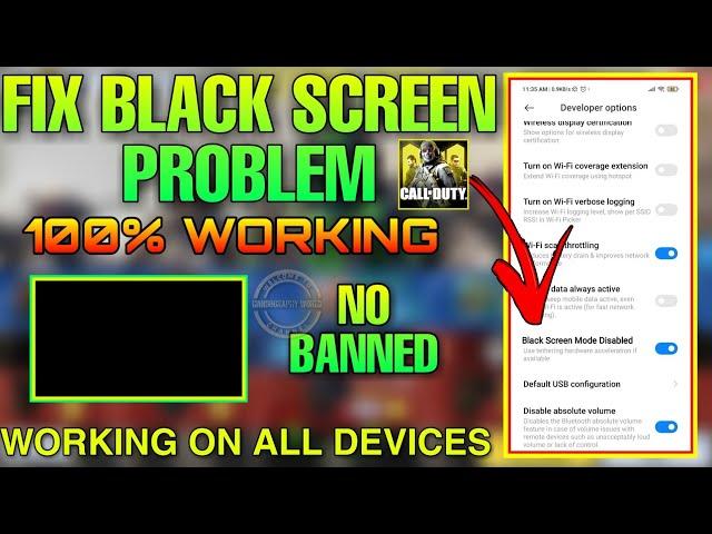 HOW TO FIX BLACK SCREEN IN CALL OF DUTY MOBILE | COD MOBILE BLACK SCREEN FIX | BLACK SCREEN ISSUE